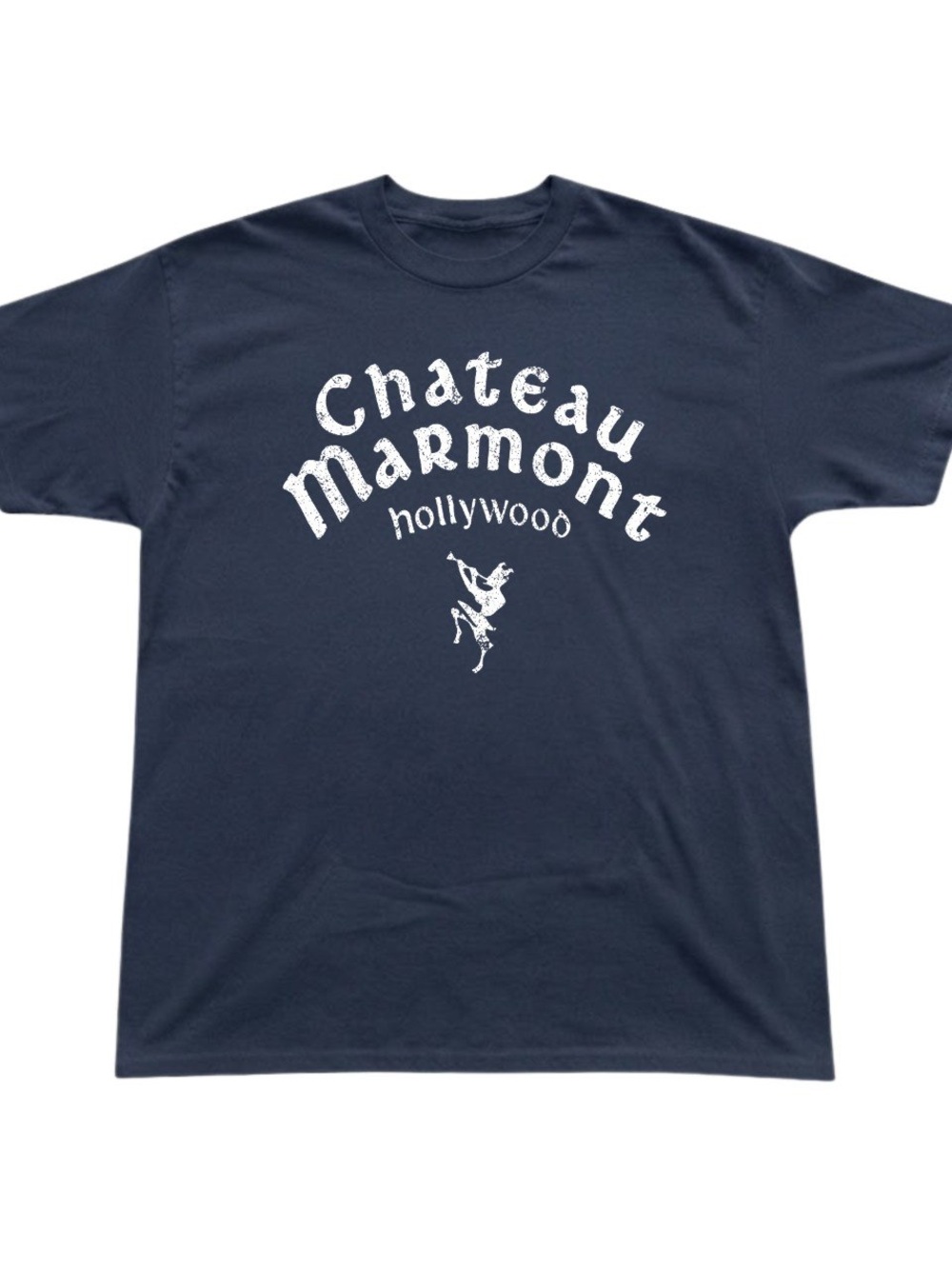 Chateau Marmont Hollywood Graphic Navy Blue Gildan T-Shirt